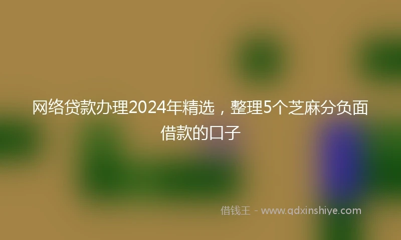 网络贷款办理2024年精选，整理5个芝麻分负面借款的口子
