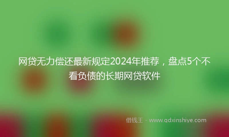 网贷无力偿还最新规定2024年推荐，盘点5个不看负债的长期网贷软件