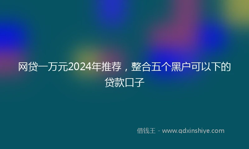 网贷一万元2024年推荐，整合五个黑户可以下的贷款口子