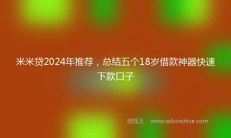 米米贷2024年推荐，总结五个18岁借款神器快速下款口子