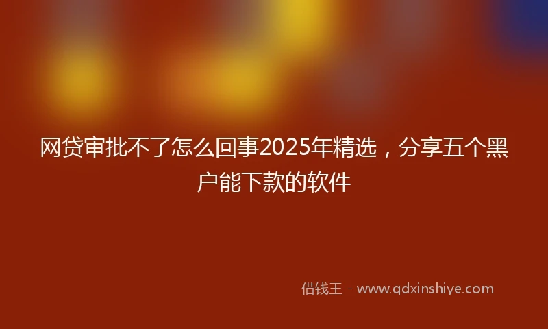 网贷审批不了怎么回事2025年精选，分享五个黑户能下款的软件