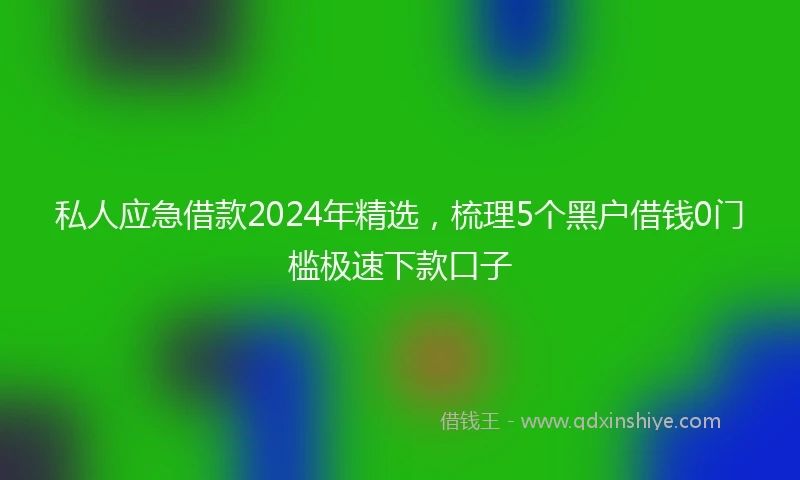 私人应急借款2024年精选，梳理5个黑户借钱0门槛极速下款口子