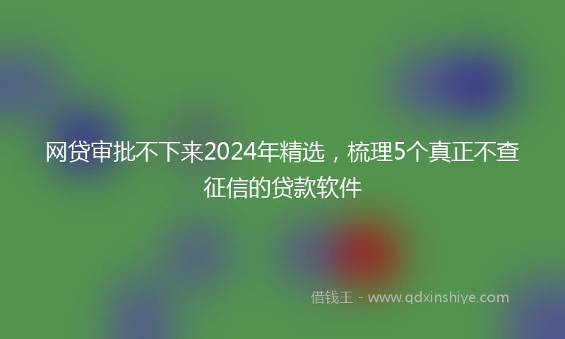 网贷审批不下来2024年精选，梳理5个真正不查征信的贷款软件