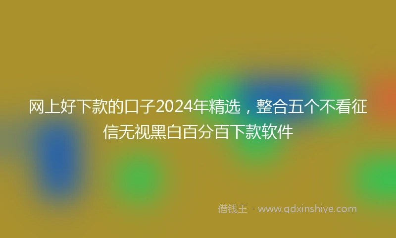 网上好下款的口子2024年精选，整合五个不看征信无视黑白百分百下款软件