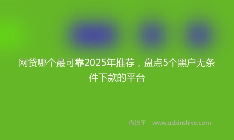 网贷哪个最可靠2025年推荐，盘点5个黑户无条件下款的平台
