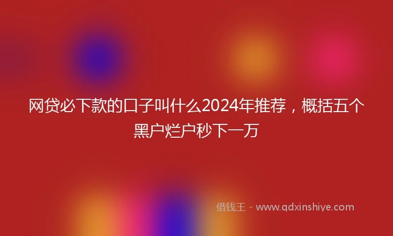 网贷必下款的口子叫什么2024年推荐,概括五个黑户烂户秒下一万