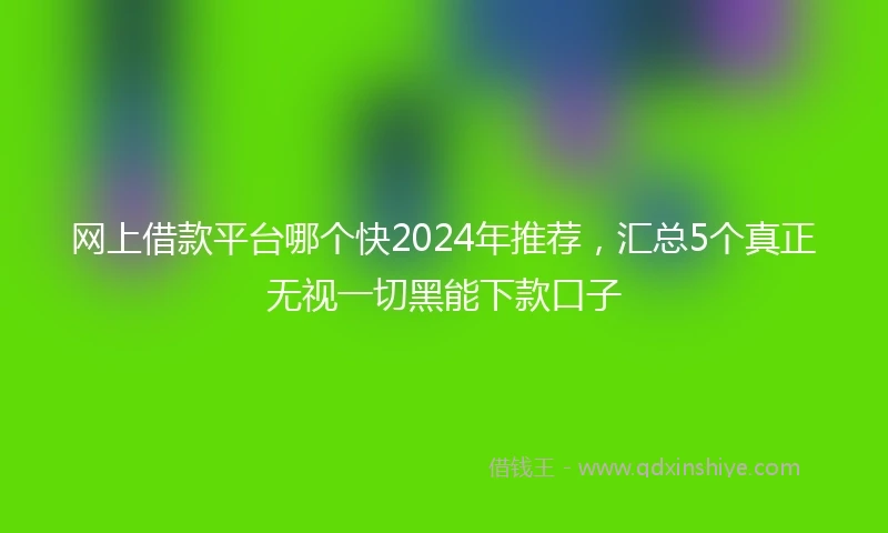 网上借款平台哪个快2024年推荐，汇总5个真正无视一切黑能下款口子