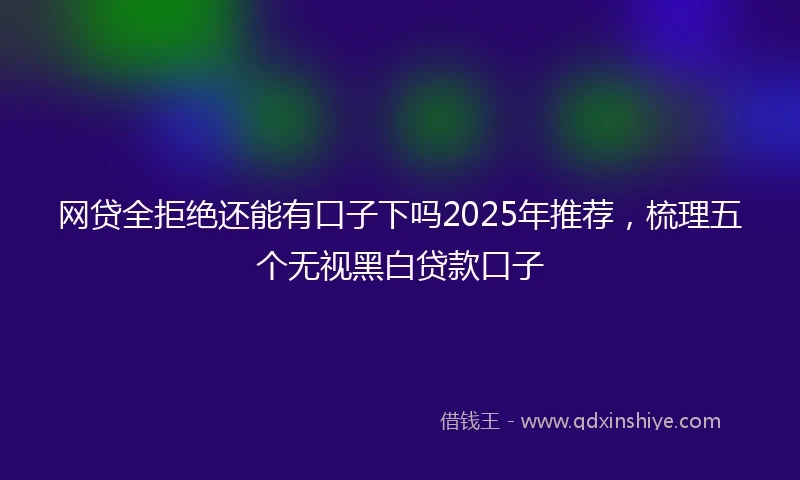 网贷全拒绝还能有口子下吗2025年推荐，梳理五个无视黑白贷款口子