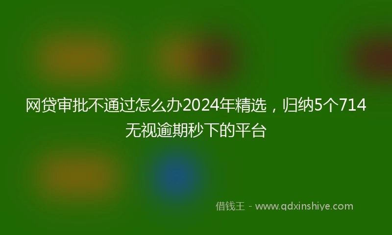 网贷审批不通过怎么办2024年精选，归纳5个714无视逾期秒下的平台