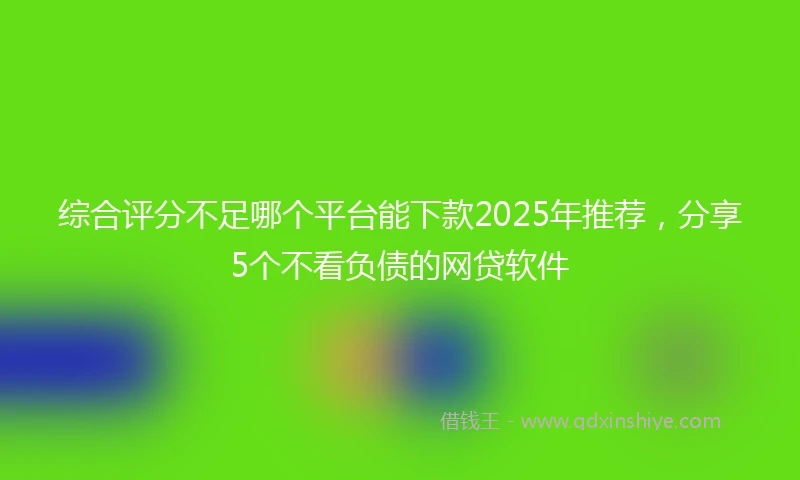 综合评分不足哪个平台能下款2025年推荐，分享5个不看负债的网贷软件