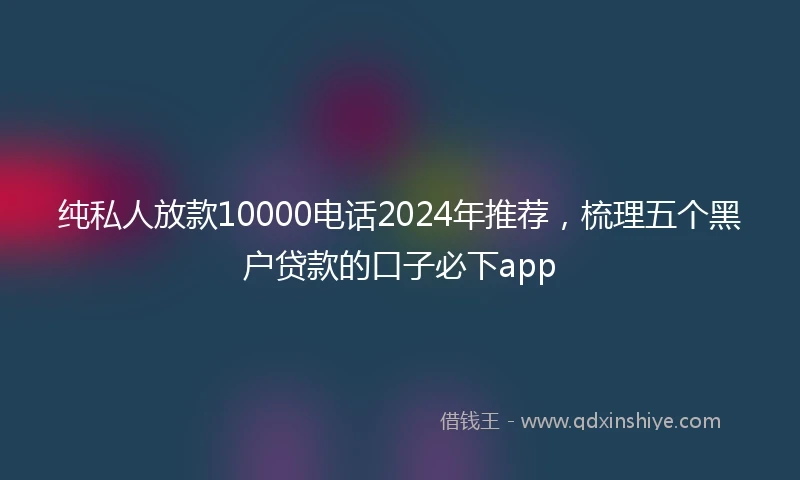 纯私人放款10000电话2024年推荐，梳理五个黑户贷款的口子必下app