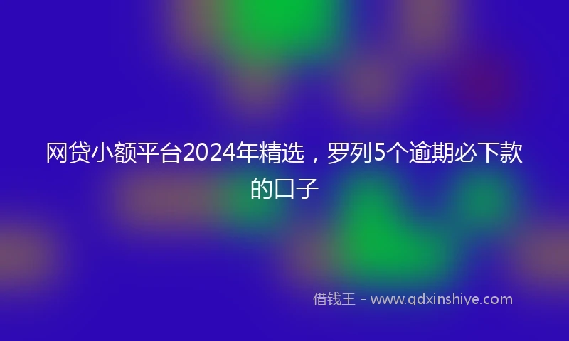 网贷小额平台2024年精选，罗列5个逾期必下款的口子