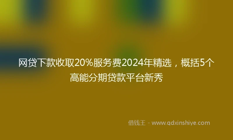 网贷下款收取20%服务费2024年精选，概括5个高能分期贷款平台新秀