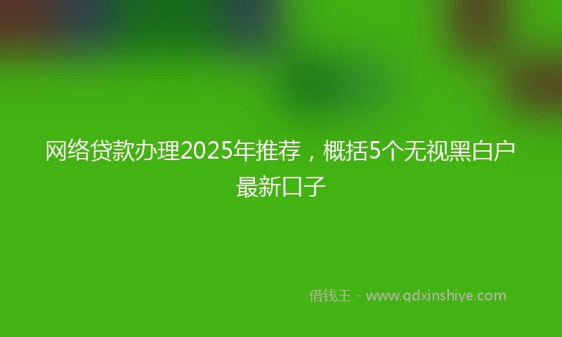 网络贷款办理2025年推荐，概括5个无视黑白户最新口子