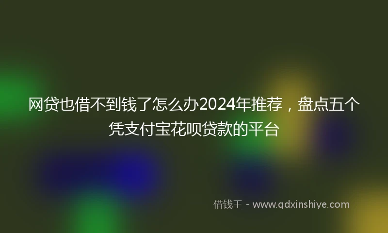 网贷也借不到钱了怎么办2024年推荐，盘点五个凭支付宝花呗贷款的平台