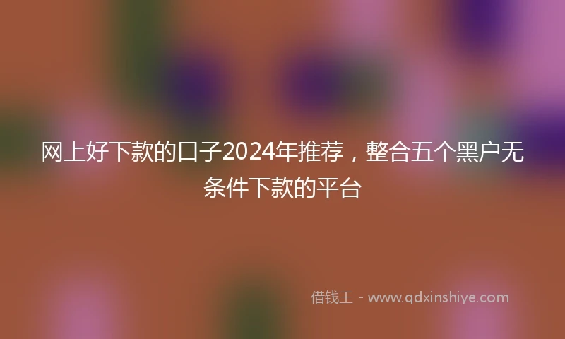 网上好下款的口子2024年推荐，整合五个黑户无条件下款的平台
