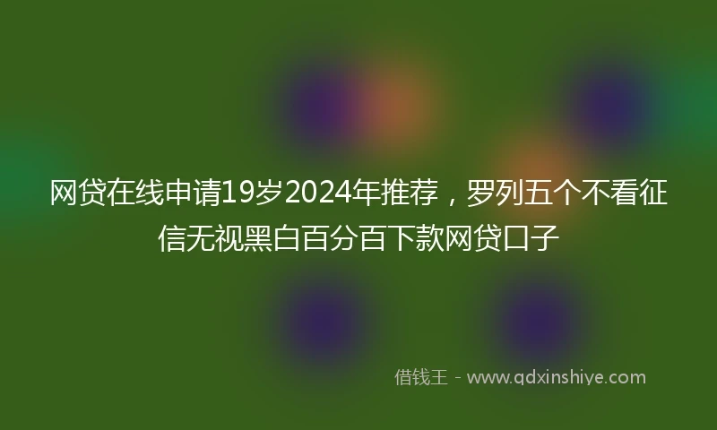 网贷在线申请19岁2024年推荐，罗列五个不看征信无视黑白百分百下款网贷口子