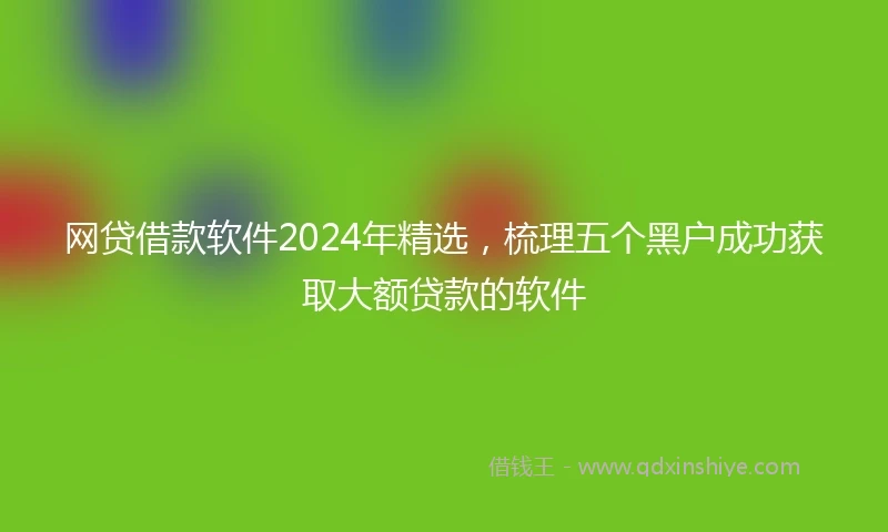 网贷借款软件2024年精选，梳理五个黑户成功获取大额贷款的软件