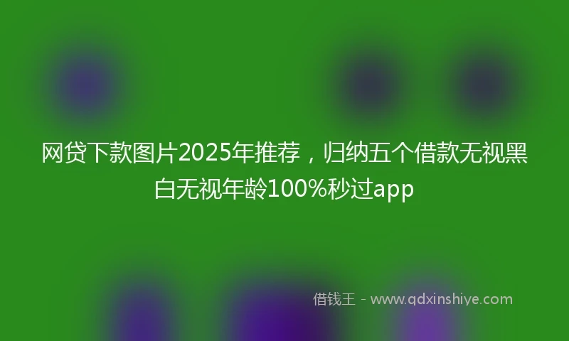 网贷下款图片2025年推荐，归纳五个借款无视黑白无视年龄100%秒过app
