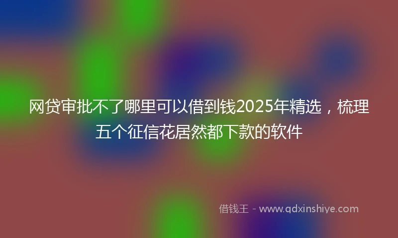 网贷审批不了哪里可以借到钱2025年精选，梳理五个征信花居然都下款的软件