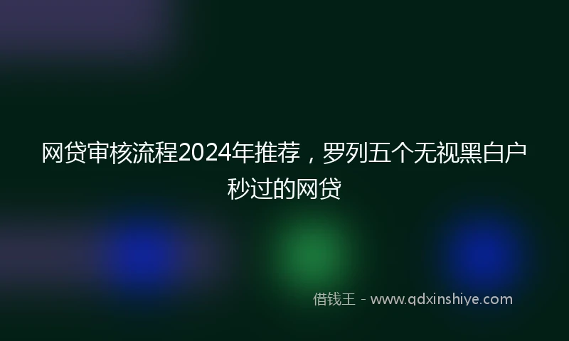 网贷审核流程2024年推荐，罗列五个无视黑白户秒过的网贷