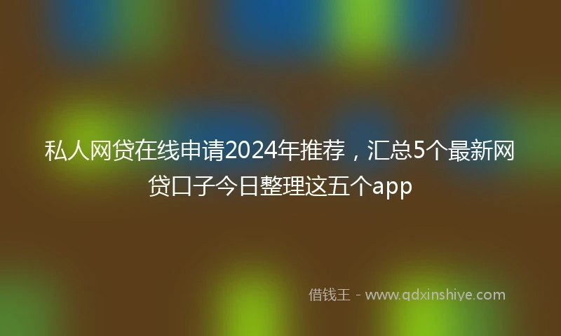 私人网贷在线申请2024年推荐，汇总5个最新网贷口子今日整理这五个app