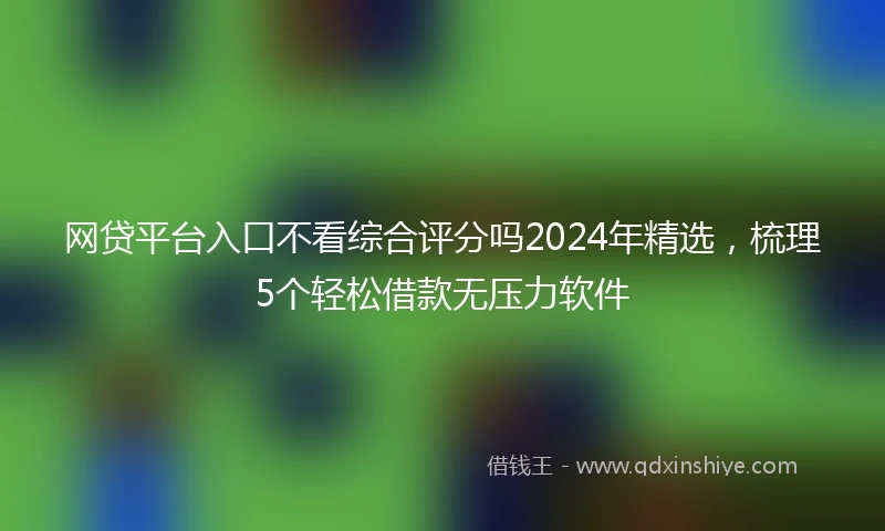 网贷平台入口不看综合评分吗2024年精选，梳理5个轻松借款无压力软件