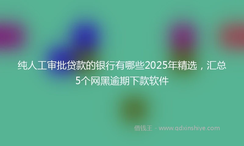 纯人工审批贷款的银行有哪些2025年精选，汇总5个网黑逾期下款软件
