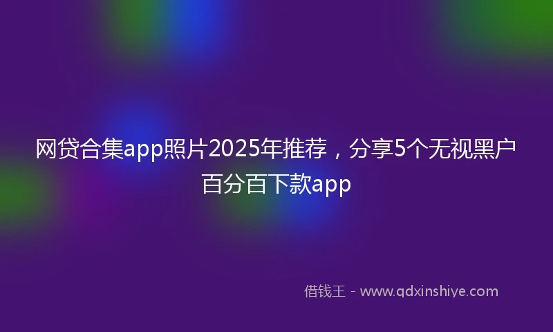 网贷合集app照片2025年推荐，分享5个无视黑户百分百下款app