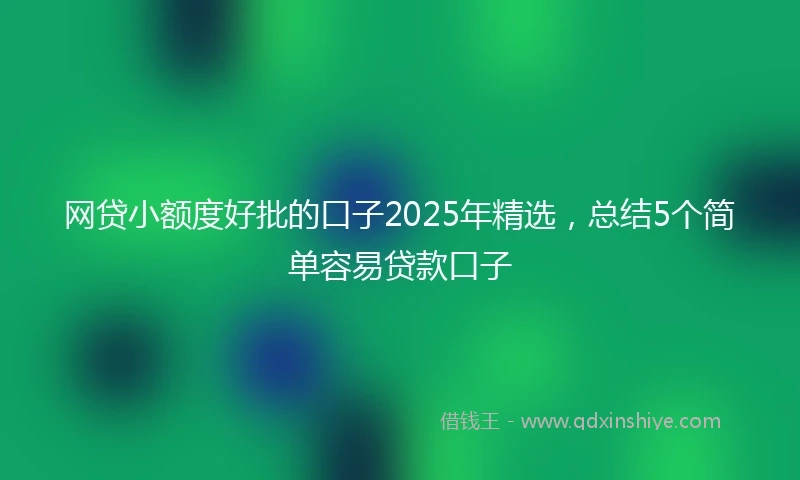 网贷小额度好批的口子2025年精选，总结5个简单容易贷款口子
