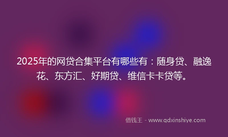 2025年的网贷合集平台有哪些有：随身贷、融逸花、东方汇、好期贷、维信卡卡贷等。