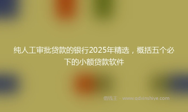 纯人工审批贷款的银行2025年精选，概括五个必下的小额贷款软件