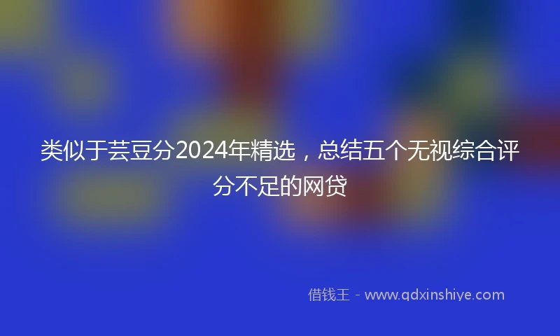 类似于芸豆分2024年精选，总结五个无视综合评分不足的网贷