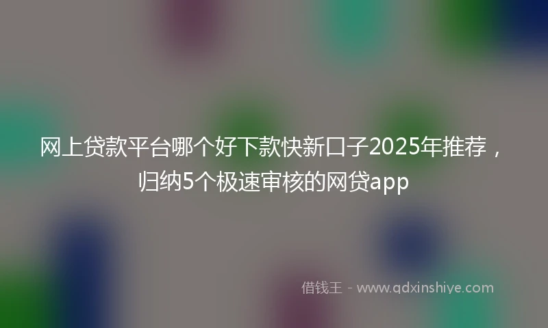 网上贷款平台哪个好下款快新口子2025年推荐，归纳5个极速审核的网贷app