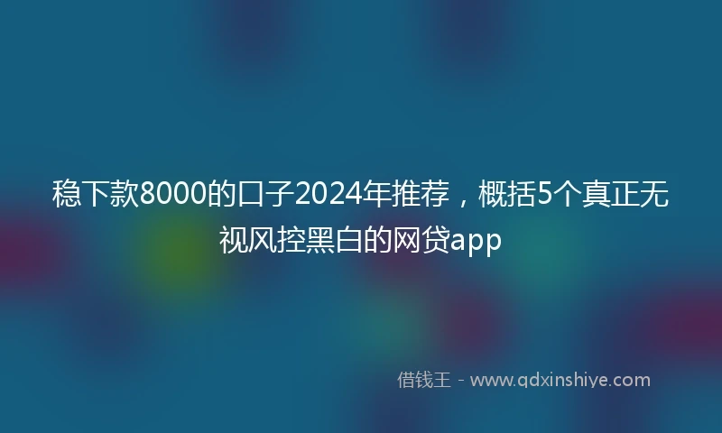 稳下款8000的口子2024年推荐，概括5个真正无视风控黑白的网贷app