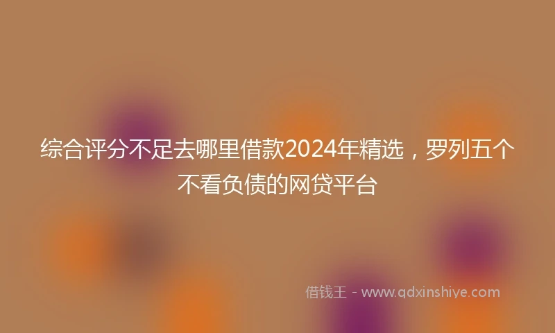 综合评分不足去哪里借款2024年精选,罗列五个不看负债的网贷平台