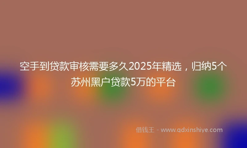 空手到贷款审核需要多久2025年精选，归纳5个苏州黑户贷款5万的平台