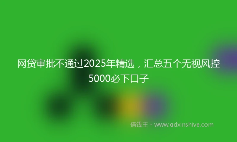 网贷审批不通过2025年精选，汇总五个无视风控5000必下口子