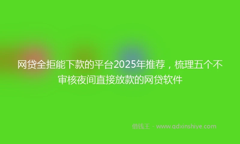网贷全拒能下款的平台2025年推荐，梳理五个不审核夜间直接放款的网贷软件