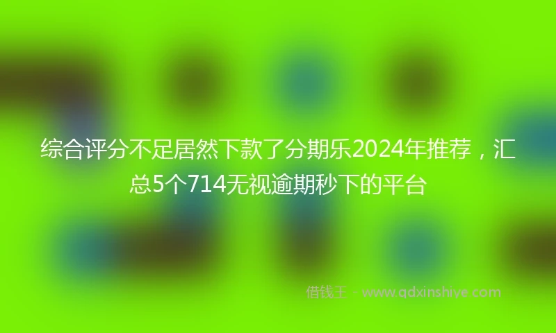 综合评分不足居然下款了分期乐2024年推荐，汇总5个714无视逾期秒下的平台