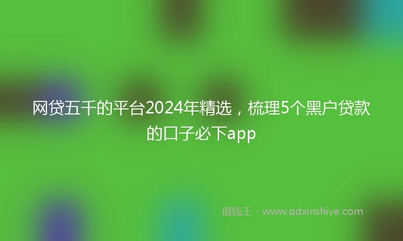 网贷五千的平台2024年精选，梳理5个黑户贷款的口子必下app