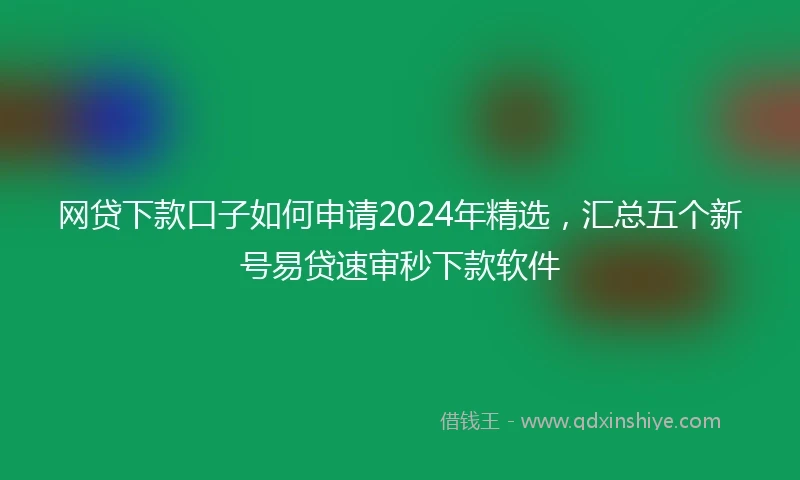 网贷下款口子如何申请2024年精选，汇总五个新号易贷速审秒下款软件