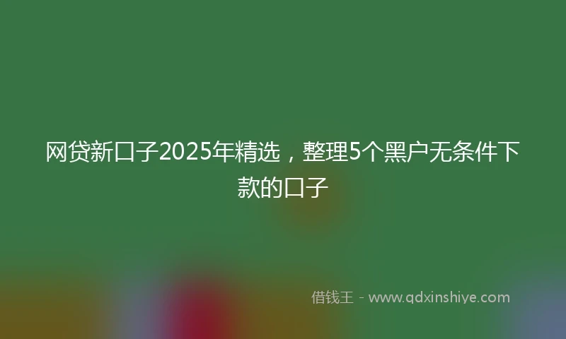 网贷新口子2025年精选，整理5个黑户无条件下款的口子