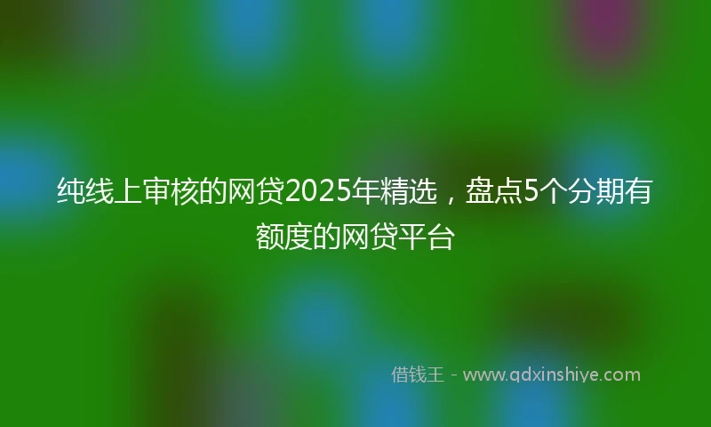 纯线上审核的网贷2025年精选，盘点5个分期有额度的网贷平台