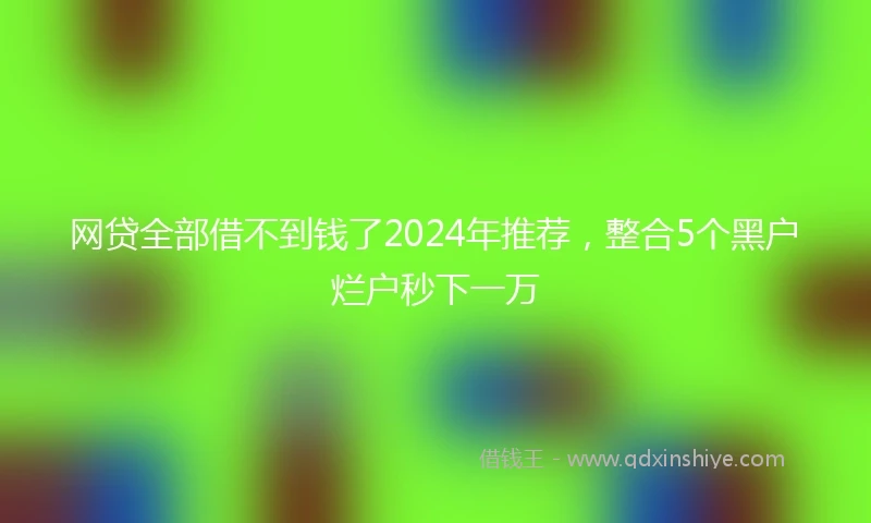 网贷全部借不到钱了2024年推荐，整合5个黑户烂户秒下一万