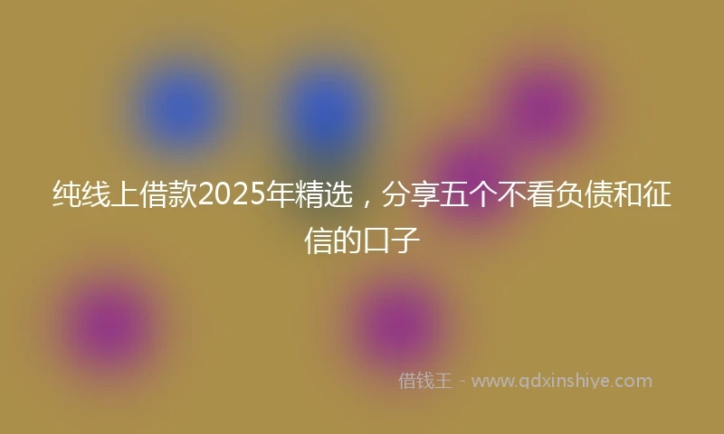 纯线上借款2025年精选，分享五个不看负债和征信的口子