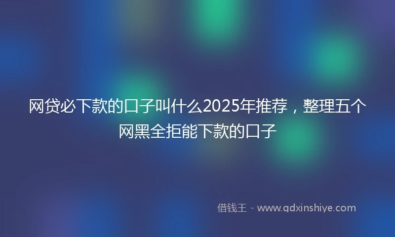 网贷必下款的口子叫什么2025年推荐，整理五个网黑全拒能下款的口子