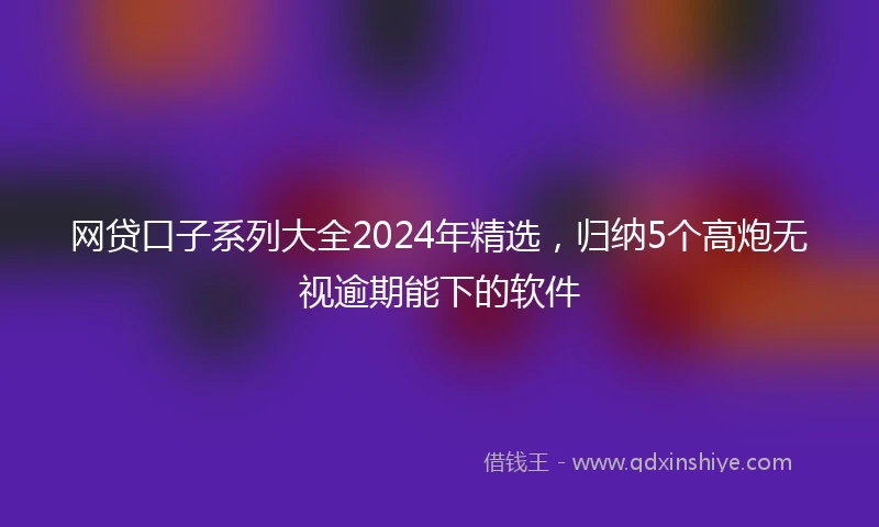网贷口子系列大全2024年精选，归纳5个高炮无视逾期能下的软件