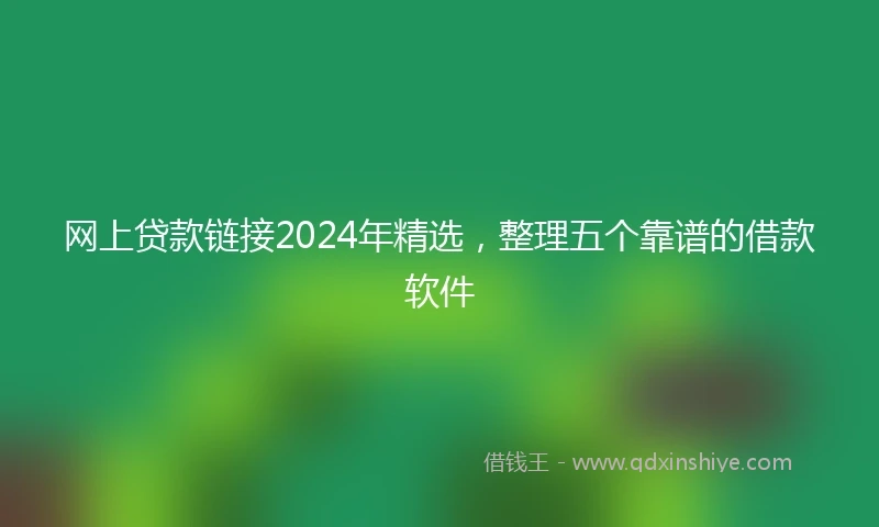 网上贷款链接2024年精选，整理五个靠谱的借款软件