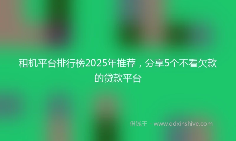 租机平台排行榜2025年推荐，分享5个不看欠款的贷款平台